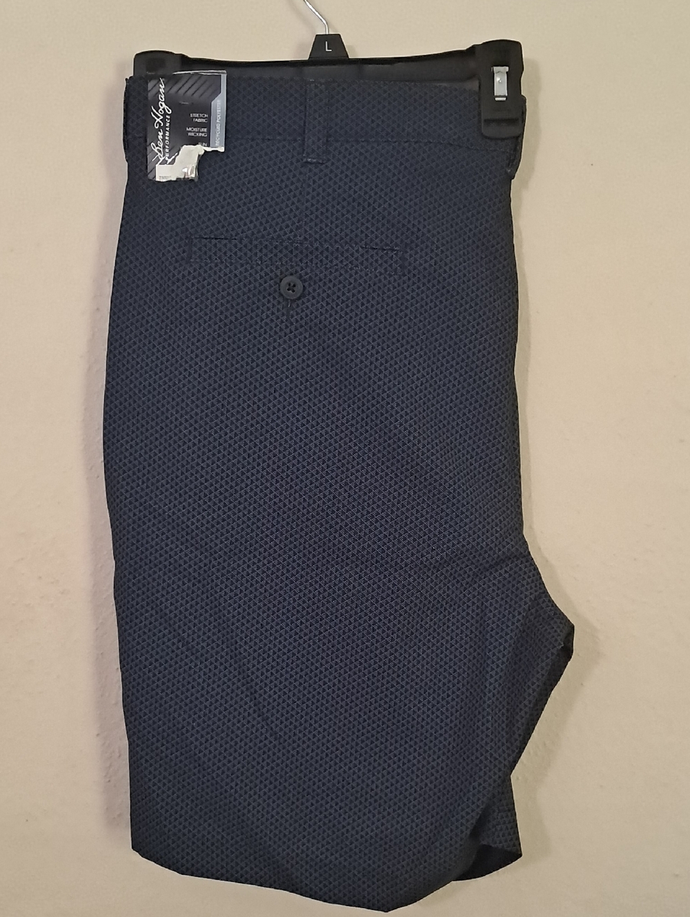 Ben Hogan Navy Micro-Pattern Flat Front Men's Size 40 Waist Shorts